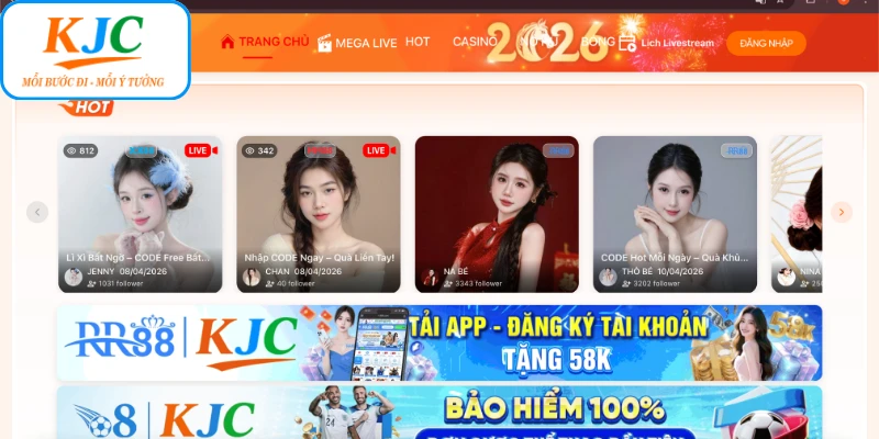 Sự kiện bật live nhận quà siêu hot tại KJC